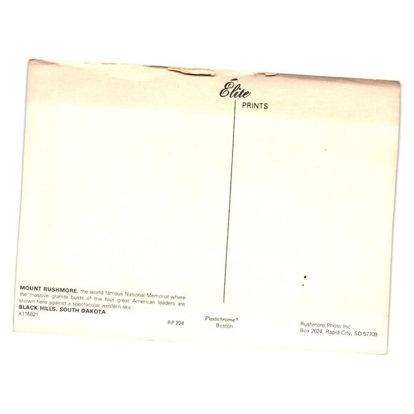 Mount Rushmore Vintage Postcard Black Hills South Dakota Scenic Souvenir Tourism - Picture 2 of 2